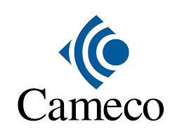 Blue square conformed of lines and a circle in blue with the word Cameco in the bottom