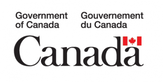 Text in English and French: Government of Canada - Gouvernement du Canada and the word Canada with a Canada flag on it. 